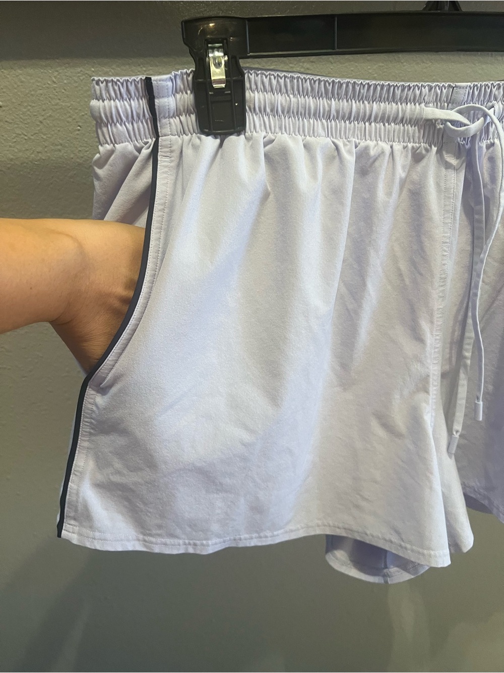 lululemon athletica Light Lavender Athletic Shorts with Navy Trim - Picture 5 of 5